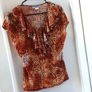 Dodi fashion Inc blouse woman's large tiger print